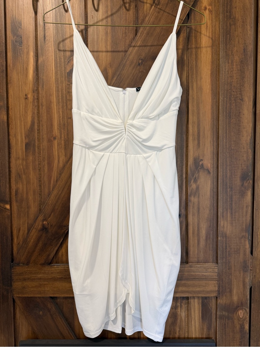 VENUS White Twist-Front Slip Dress with Spaghetti Straps. NWOT